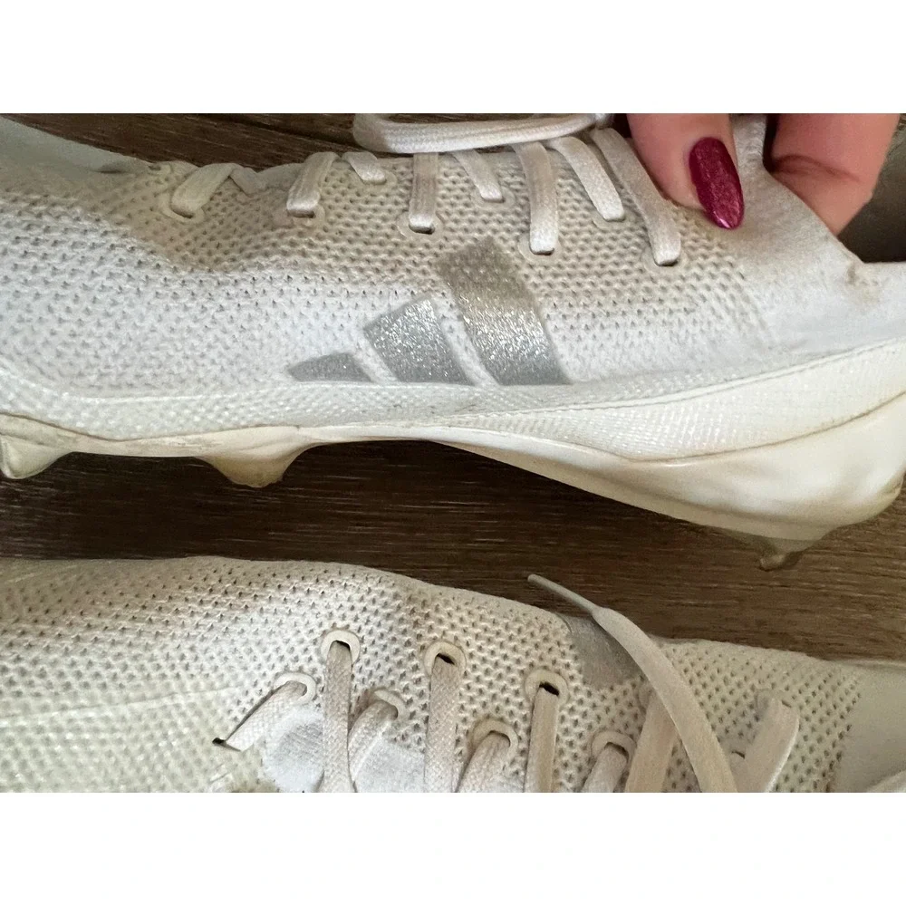 Adidas Mens Adizero Football Cleats 13 White IE3284 Low Top Lightweight Cleats